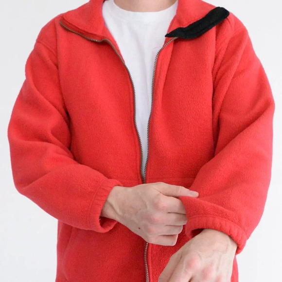 VTG 90's Wind River Outfitters Gorpcore Quarter  Zip Pullover Red Fleece Sweater - Picture 2 of 14